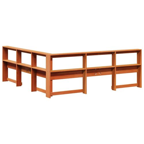 Regał na książki z zagłówkiem, woskowy brąz, 200 cm, sosnowe na Arena.pl