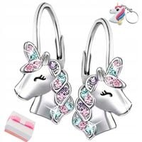 KOLCZYKI SREBRNE JEDNOROŻCE DLA DZIEWCZYNKI, KOLCZYKI ANGIELSKIE DLA DZIECI