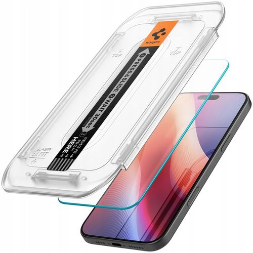 Szkło hartowane do iPhone 16 Pro, Spigen EZ Fit 2P, z aplikatorem, mocne na Arena.pl