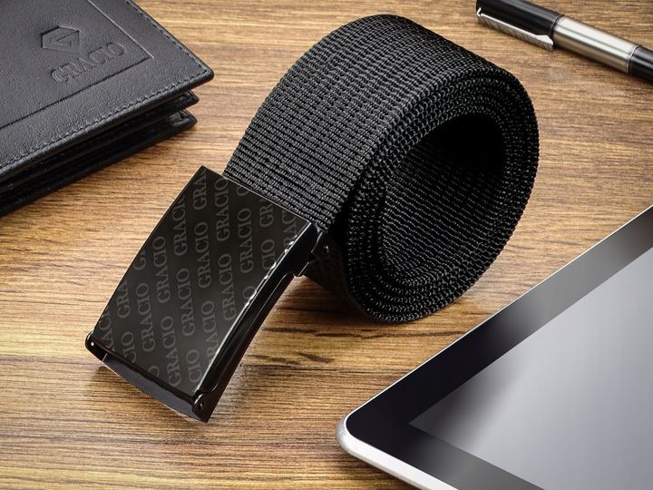 Pasek Parciany do Spodni Szeroki Czarny Gracio 95cm zdjęcie 7