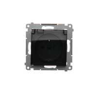 Simon54 Gniazdo wtyczkowe z uziemieniem klapka DGZ1BZ.01/49A czarny