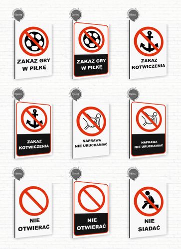 Tabliczka znak informacyjny 20x15 Biała ZAKAZ PRZEJŚCIA Nierdzewna na Arena.pl