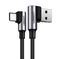 kątowy kabel przewód usb - usb-c qc 3.0 3a 1m szary