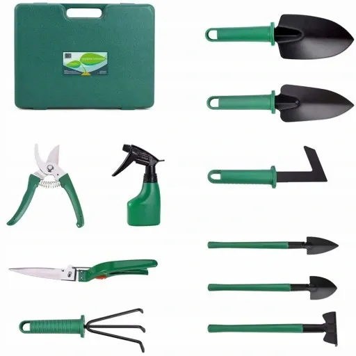 ZESTAW NARZĘDZI OGRODNICZYCH 10w1 ŁOPATKA GRABKI MOTYCZKA PAZURKI SEKATOR zdjęcie 5