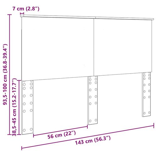 Zagłówek Brązowy dąb 140 cm Materiał drewnopochodny na Arena.pl