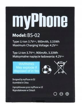 Oryginalna Bateria Myphone Halo2 1075 Bs-02 900Mah zdjęcie 1