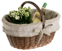 Wiklinowy Kosz na Zakupy z Obszyciem 47x34 H25/35 cm