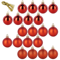 20x Bombki Choinkowe Świąteczne Nietłukące Czerwone Zestaw Bombek Choinka