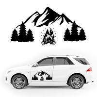 NAKLEJKA NA SAMOCHÓD TERENOWY dekoracyjna ognisko góry KAMPER camper 50cm