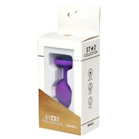Star Collection - Purple Silicone Anal Plug S - Light Blue Stone
