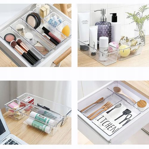 ORGANIZERY DO SZUFLADY NA PRZYBORY KOSMETYKI PRZEZROCZYSTE ZESTAW 25 na Arena.pl