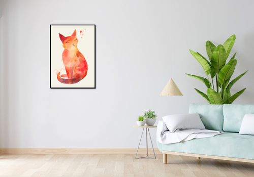 Plakat 59,4x84,1cm Akwarelowy Kot na Arena.pl