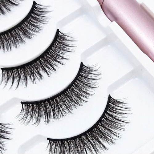 RZĘSY MAGNETYCZNE 5X DŁUGIE + PĘSETA + 2X EYELINER na Arena.pl
