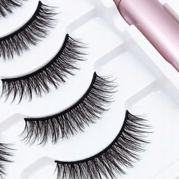 RZĘSY MAGNETYCZNE 5X DŁUGIE + PĘSETA + 2X EYELINER zdjęcie 3