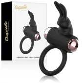 coquette chic desire - pierścień wibrujący czarno-złoty silikonowy ipx6
