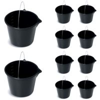 10x Wiadro budowlane gospodarcze 16l z lejkiem
