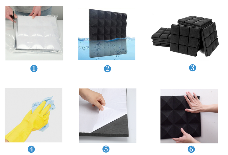 48x PIANKA MATA WYGŁUSZAJĄCA SAMOPRZYLEPNA AKUSTYCZNA 4m2 30x30x5 zdjęcie 10