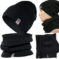 ciepły MĘSKI KOMPLET CZAPKA + KOMIN szalik zimowy zestaw PRODUKT POLSKI