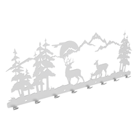 Metalowy wieszak ścienny na ubrania i klucze loft JELEŃ LAS SARNY biały