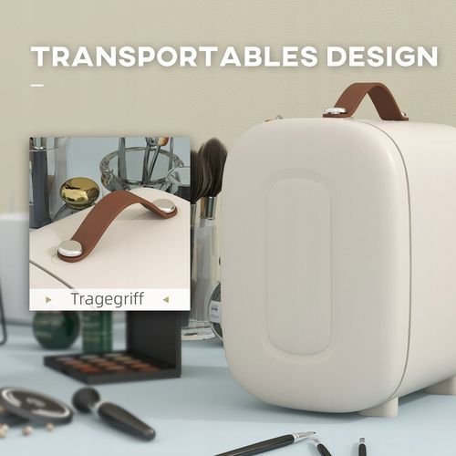 HOMCOM Mini Lodówka 4L, chłodzenie i podgrzewanie, przenośna, na kosmetyki. na Arena.pl