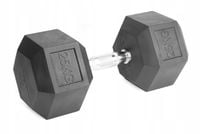 Hantle stałe 1x25kg żeliwne gumowane 25kg HEX do treningu SOLIDNE