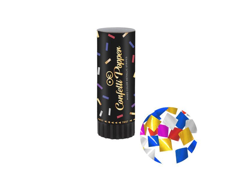 Konfetti pneumatyczne, kolorowe kwadraciki, 11 cm zdjęcie 1