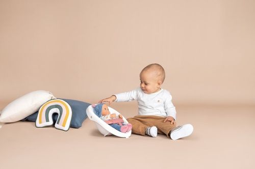 Wózek z Lalką Bobas Chodzik 3w1 Pchacz zestaw niebieski Little Smoby na Arena.pl