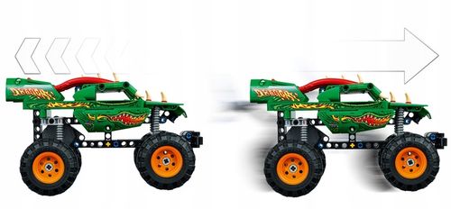 LEGO Technic Monster Jam Dragon Napęd PullBack 2w1 42149 na Arena.pl
