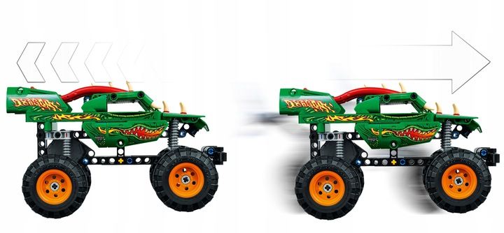 LEGO Technic Monster Jam Dragon Napęd PullBack 2w1 42149 zdjęcie 9