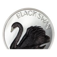 Cook Islands: Black Swan 2 uncje Srebra 2023 Black Proof Ultra High Relief