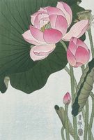 Plakat 67,5x100cm Blooming Lotus Flowers, Koson Japoński Vintage do Salonu