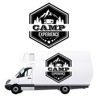 NAKLEJKA NA SAMOCHÓD sześciokąt las camp experience KAMPER camper 70 cm