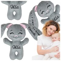 MASKOTKA PLUSZAK KRÓLIK PRZYTULANKA ZABAWKA PREZENT NA ROCZEK Z IMIENIEM