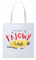 Torba Biała Eco Shopper Dla Technika Prezent Z Nadrukiem Ze Zdjęciem