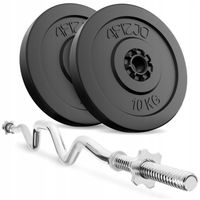 ZESTAW KULTURYSTYCZNY GRYF MOCNO ŁAMANY 120 CM + OBCIĄŻENIE TALERZE 20 KG