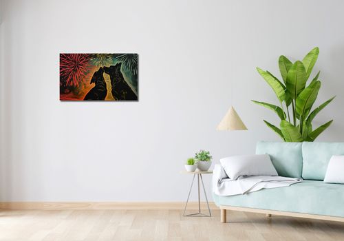 Obraz 70x40cm Psi Uścisk na Arena.pl