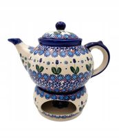 CZAJNIK Z PODGRZEWACZEM CERAMIKA BOLESŁAWIEC