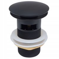 KOREK KLIK-KLAK UMYWALKOWY MOSIĘŻNY DO UMYWALKI Z PRZELEWEM CZARNA SATYNA