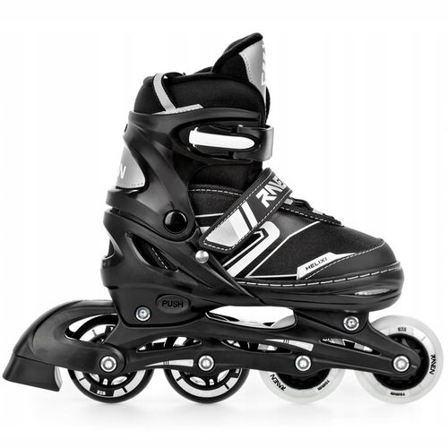 Rolki Łyżwy Wrotki 4w1 Regulowane RAVEN Helixi Black/Grey 34-37 Kółko LED na Arena.pl