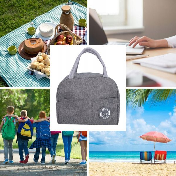 TORBA TERMICZNA śniadaniowa do pracy na jedzenie lunch torebka plażowa zdjęcie 6