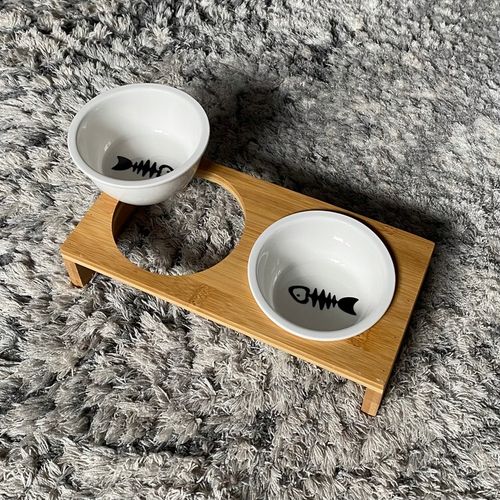 MISKA DLA KOTA PSA PODWÓJNA DREWNIANA METALOWA na Arena.pl