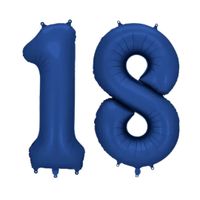 Balony foliowe liczba 18 granatowy, 86 cm