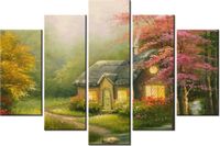 100CM 150CM OBRAZ 5 ELEM WIECZOREM STRUMYKIEM ŚCIENNY