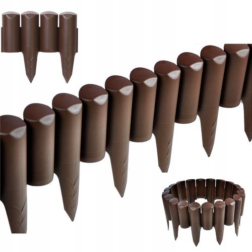 PALISADA OGRODOWA - UV- WYSOKA Wytrzymała Płotek Ogrodowy Obrzeże - Brązowa na Arena.pl