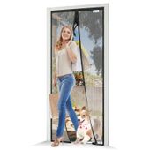 Moskitiera magnetyczna na drzwi balkonowe czarna 90x210 cm bez wiercenia