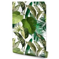 Tapeta Do Jadalni Zielone LIŚCIE Tropikalne Natura