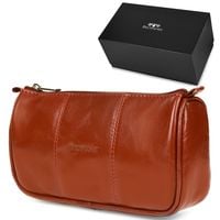 Beltimore Kosmetyczka Skórzana Brązowa Piórnik M79