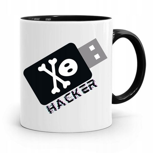Kubek Czarny Informatyka Programisty Hacker Z Nadrukiem Ze Zdjęciem zdjęcie 1