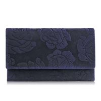 portfel damski skórzany duży w róże granatowy paolo peruzzi t-107-hdb