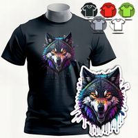 KOSZULKA T-SHIRT MĘSKI WZORY DO WYBORU - WILK WOLF ALFA ZWIERZE DZIK - XS